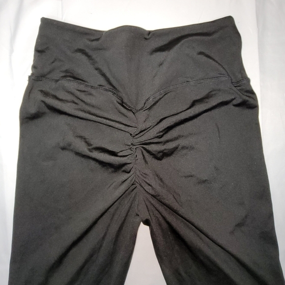 Black Scrunch Butt Full-length Leggings Mid-rise Women's Size Medium - Picture 4 of 9